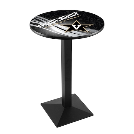 Holland Bar Stool Co 42" Blk Wrinkle Vanderbilt Pub Table, 36" dia. Top L217B4236Vander-D2